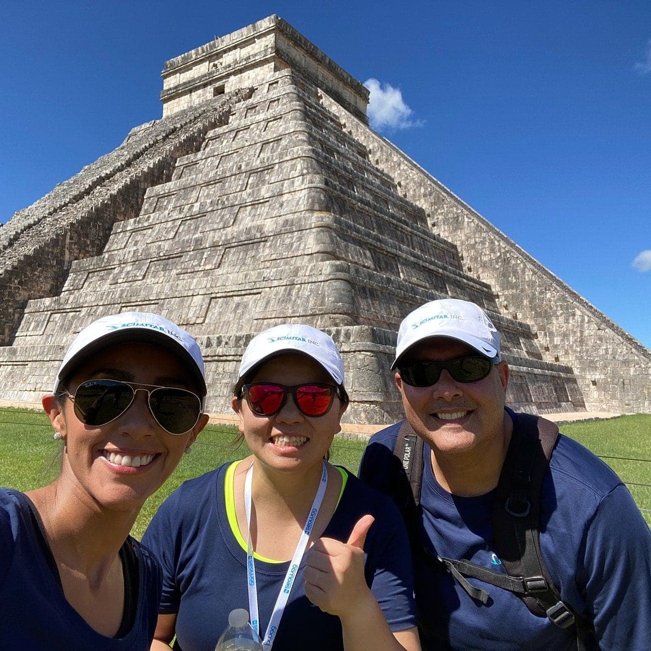 Three Scimitar team members at Chichén Itzá in Mexico.